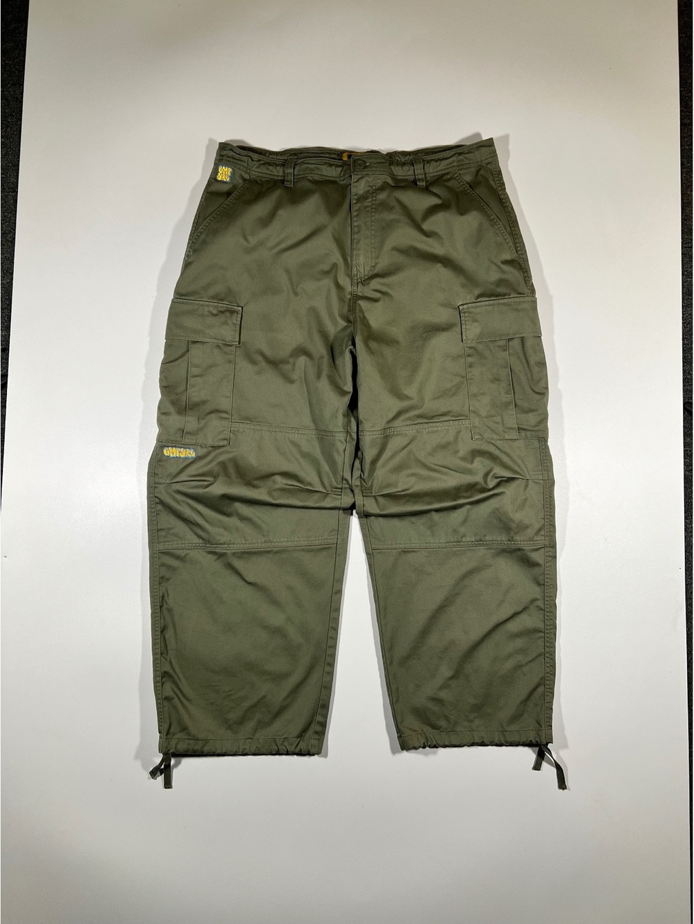Empyre Baggy Cargo Pants Olive Wide Leg Streetwear Y2K Skater Utility Trousers